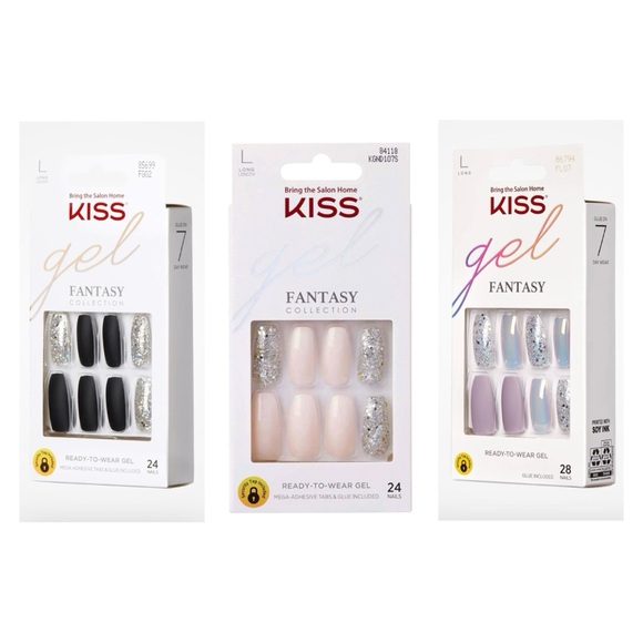 (3) KISS Gel Fantasy Nails Set - Picture 1 of 14